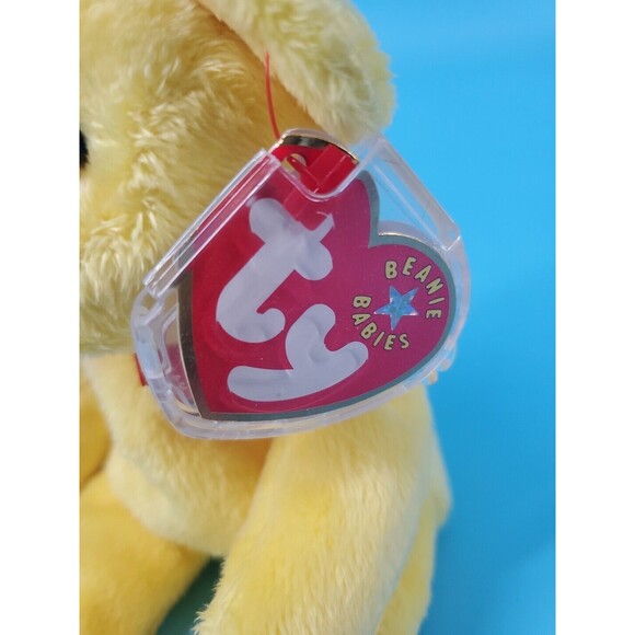 TY Beanie Baby TRADEE Bear Internet Exclusive Beanbag Plush Stuffed Teddy Yellow - Picture 3 of 10